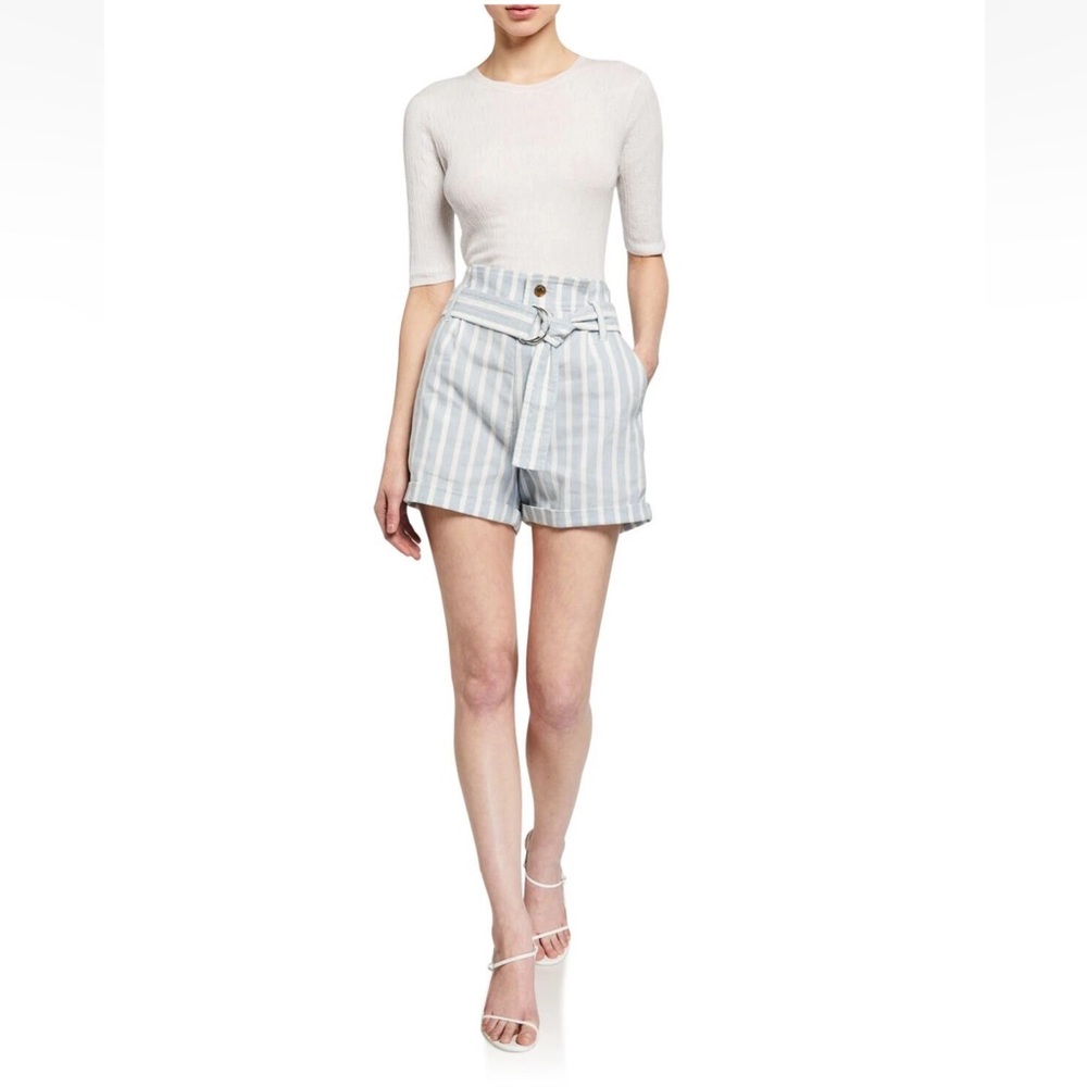New Frame Chambray Striped linen shorts Sz2 MSRP:$250 runs big